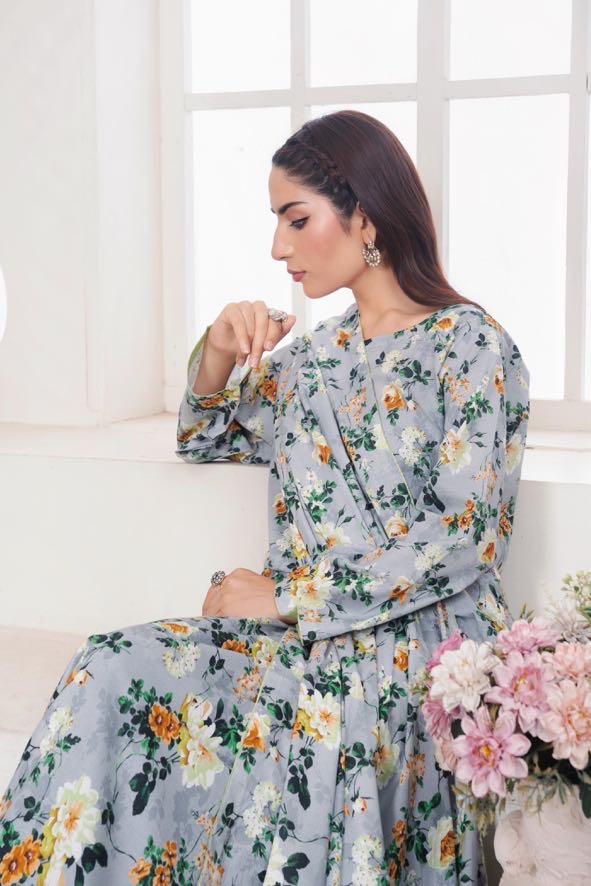 MAHJABEEN Digital Print Lawn 3pcs Bi-1002