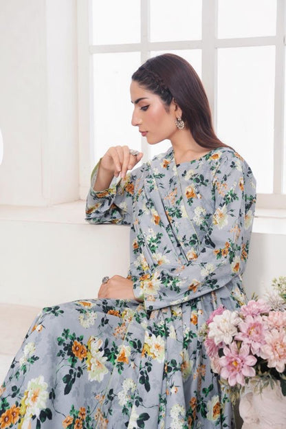 MAHJABEEN Digital Print Lawn 3pcs Bi-1002