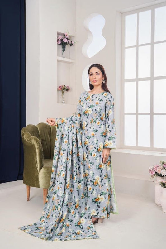 MAHJABEEN Digital Print Lawn 3pcs Bi-1002