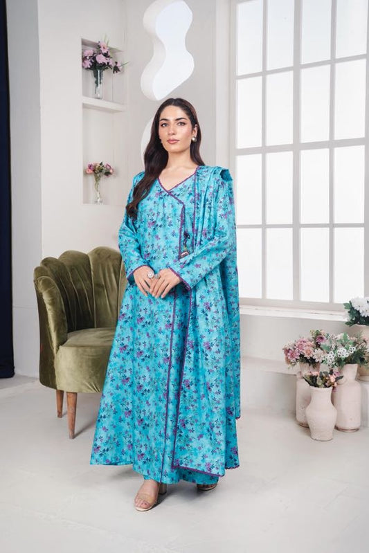 MAHJABEEN Digital Print Lawn 3pcs Bi-1003
