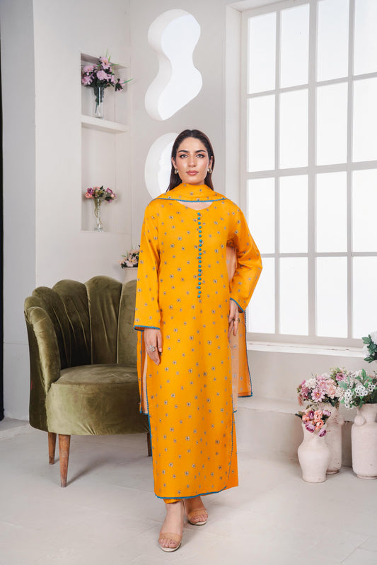 MAHJABEEN Digital Print Lawn 3pcs Bi-1001