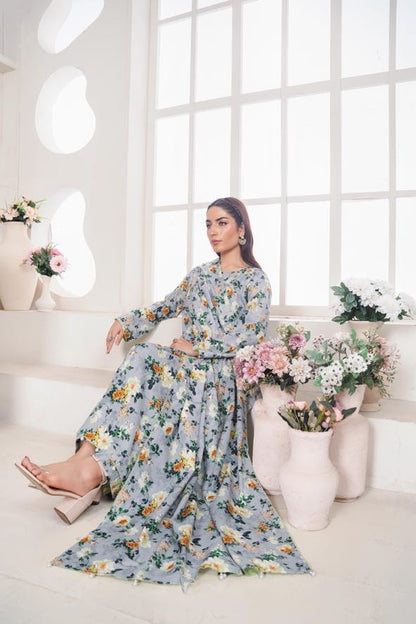 MAHJABEEN Digital Print Lawn 3pcs Bi-1002
