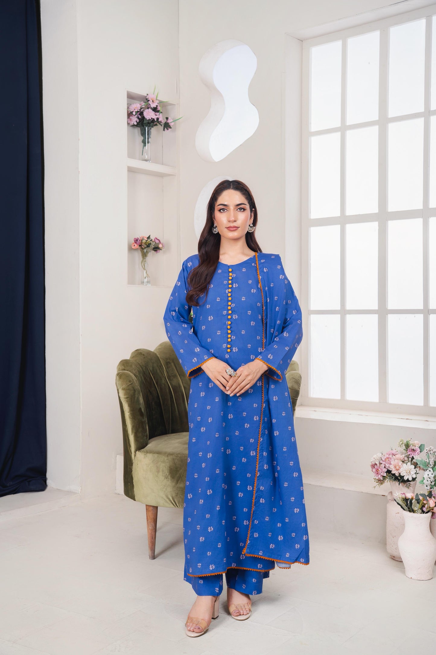 MAHJABEEN Digital Print Lawn 3pcs: