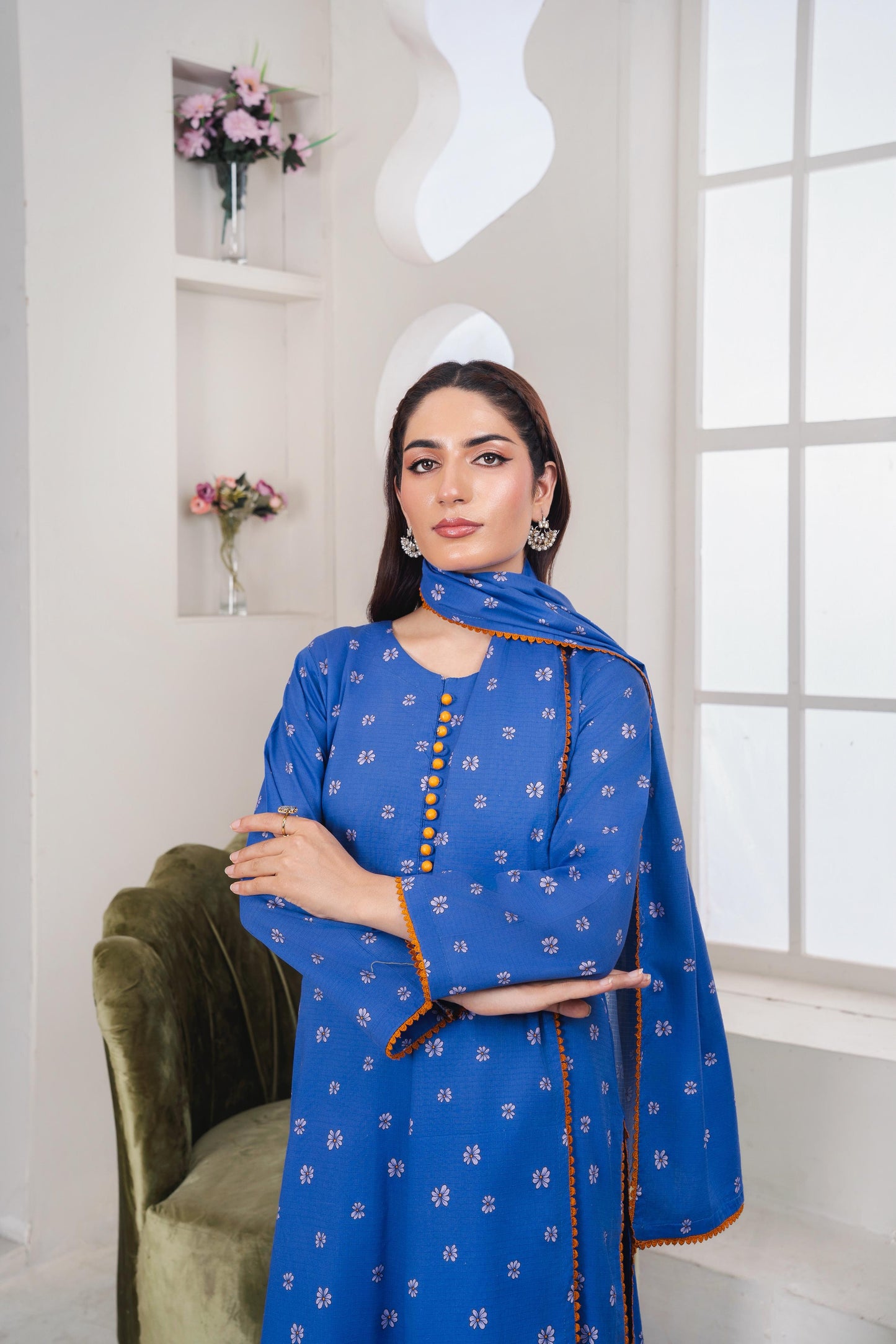 MAHJABEEN Digital Print Lawn 3pcs: