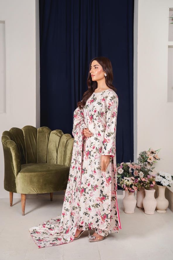 MAHJABEEN Digital Print Lawn 3pcs Bi-1002