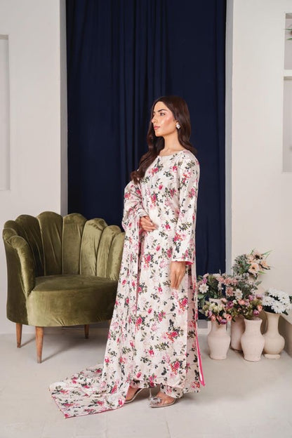 MAHJABEEN Digital Print Lawn 3pcs Bi-1002