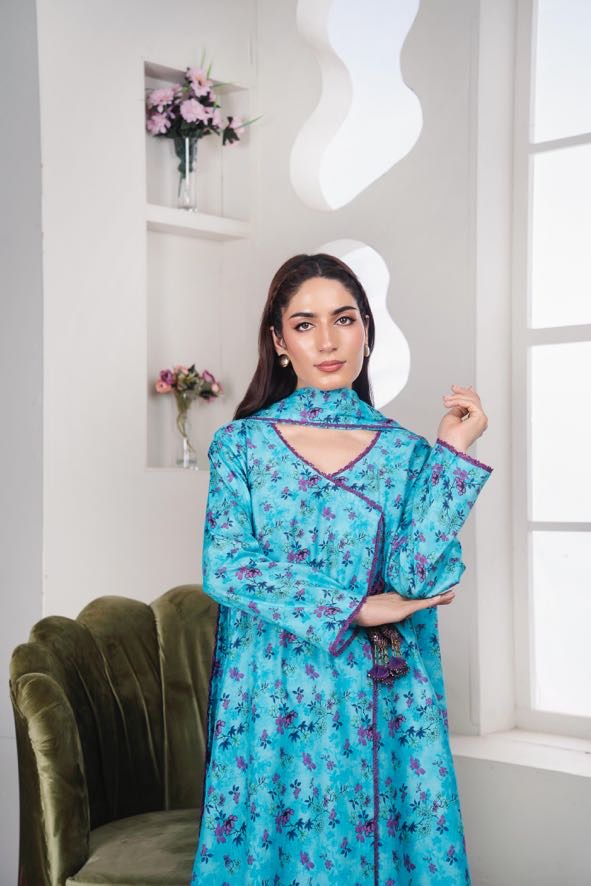 MAHJABEEN Digital Print Lawn 3pcs Bi-1003